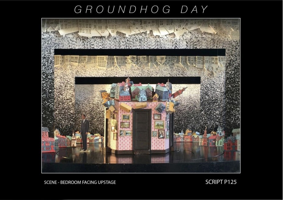 Set designs for Groundhog Day (Credit: Rob Howell for Groundhog Day)