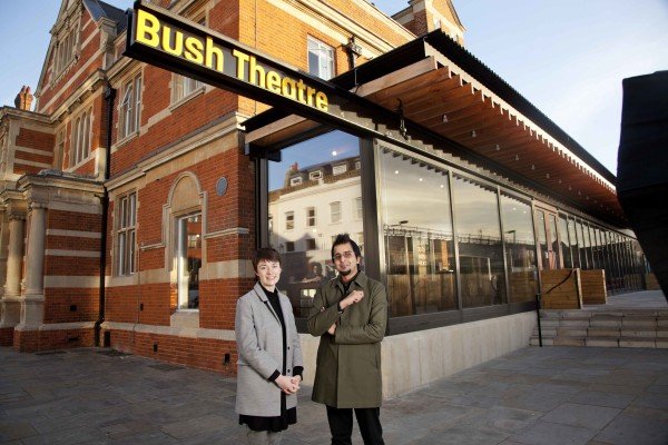 Lauren Clancy and Madani Younis outside the Bush Theatre (Photo: Bronwen Sharp)