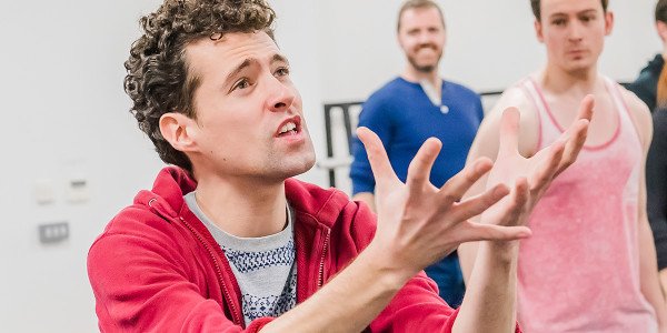 Liam Forde (Eugene) in Eugenius! rehearsals (Photo: Nick Dudley)