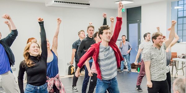 The company in Eugenius! rehearsals (Photo: Nick Dudley)