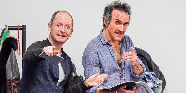 Ian Hughes (Evil Lord Hector) and Cameron Blakely (Lex) in Eugenius! rehearsals (Photo: Nick Dudley)