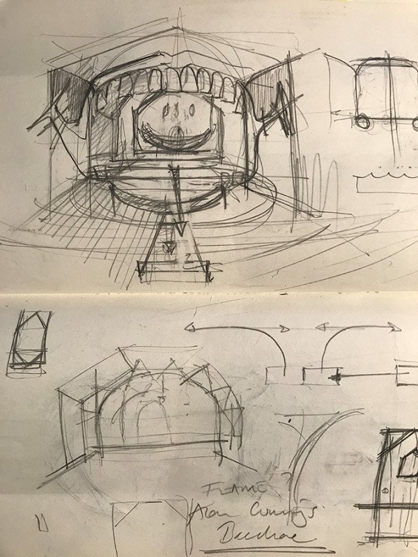 The Grinning Man set sketches (Credit: Jon Bausor)