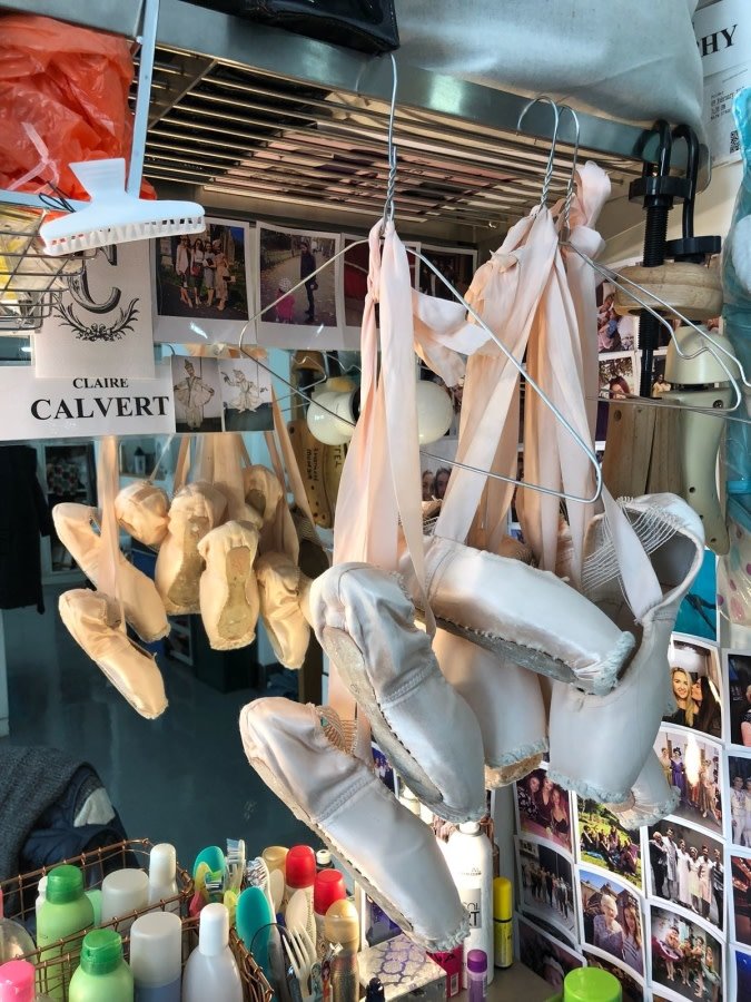 Pointe shoes in the dressing room - Claire Calvert's photo diary
