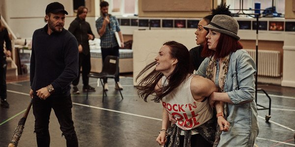 Rob Fowler, Christina Bennington, Danielle Steers and Sharon Sexton in rehearsals (Photo: Specular)