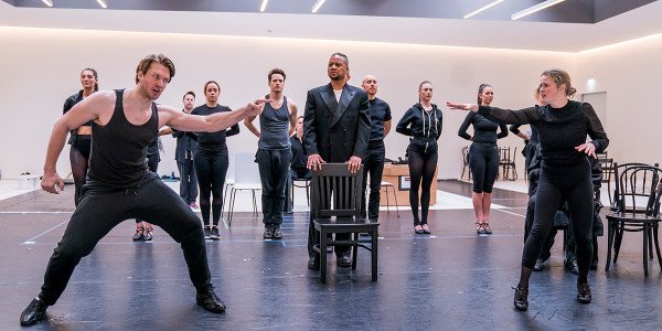The cast in rehearsals for Chicago (Photo: Tristram Kenton)