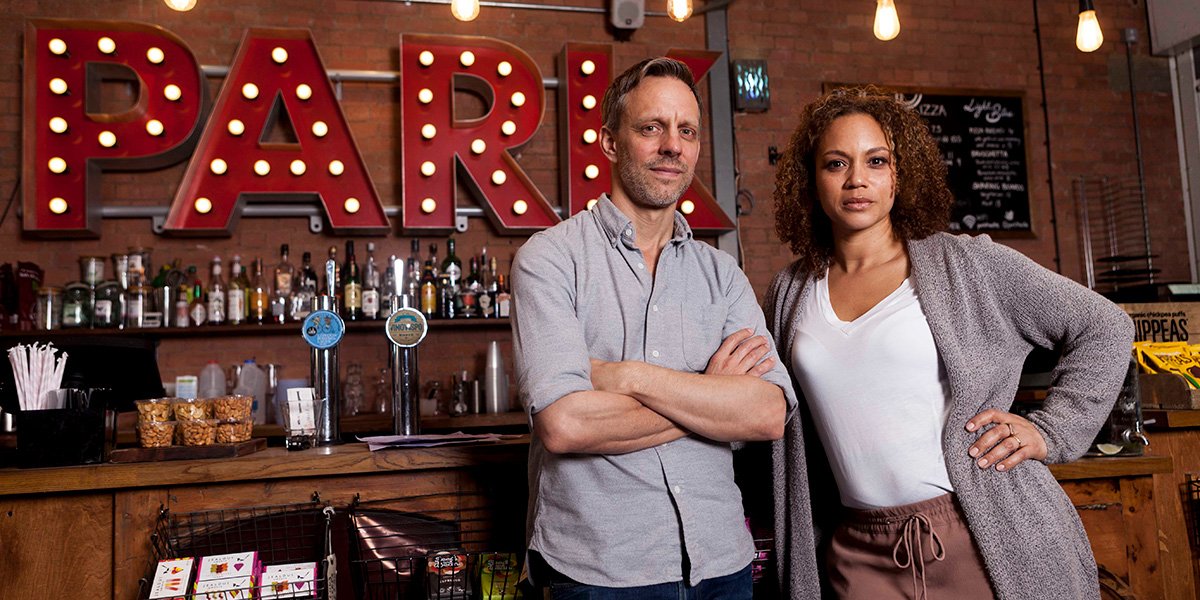 Angela Griffin & Trevor White are Building The Wall at the Park