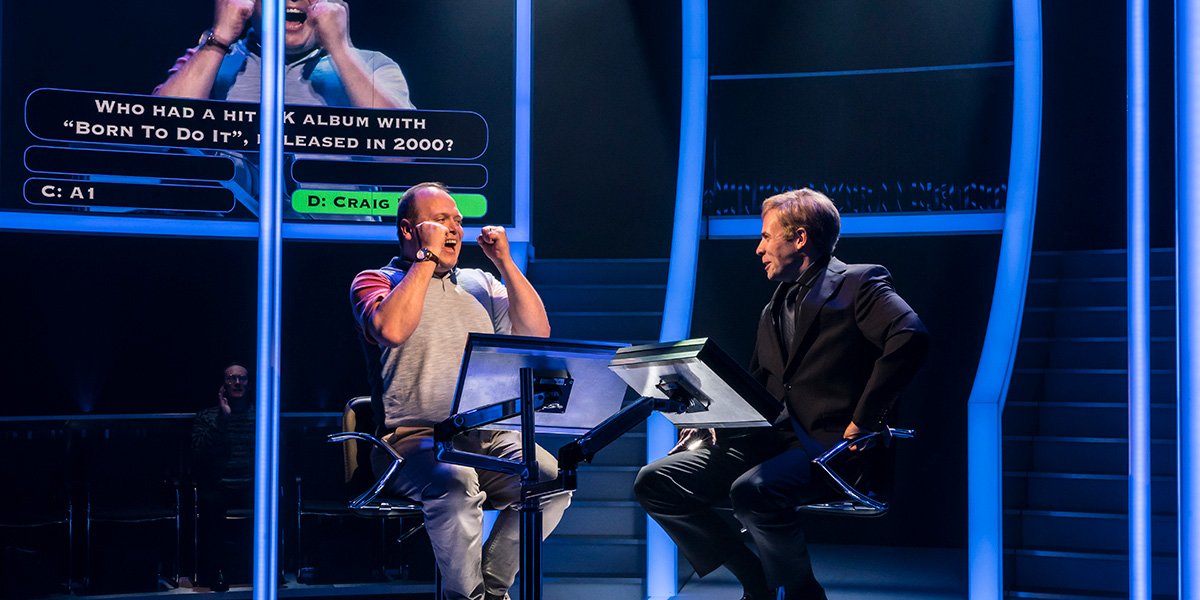 Gavin Spokes and Keir Charles in Quiz at Chichester Festival Theatre (Photo: Johan Persson)