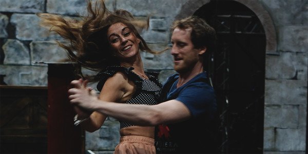Sara Hamilton and Adam Margilewski in TriOperas rehearsals (Photo: James Martin)