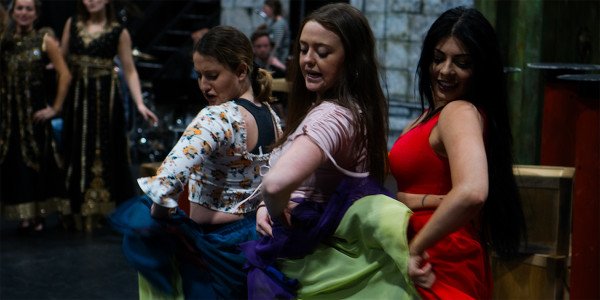 Shoreina Pereira, Lucy Aiston and Lucy Kay in TriOperas rehearsals (Photo: James Martin)