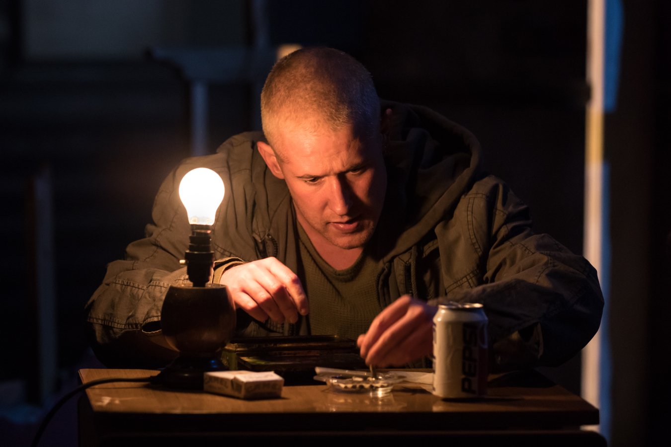 Adam Gillen in Killer Joe at Trafalgar Studios (Photo: Marc Brenner)