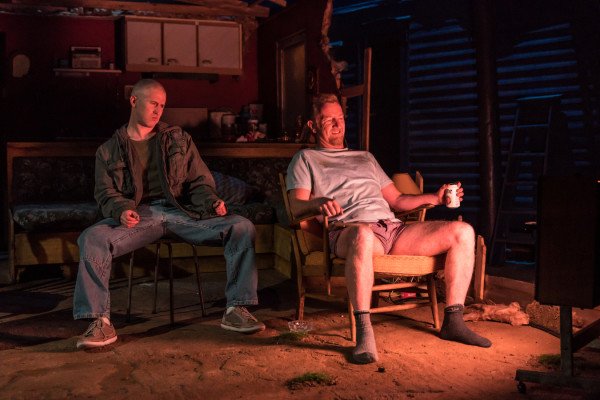 Adam_Gillen as Chris Smith, Steffan Rhodri as Ansel Smith - Killer Joe at Trafalgar Studios - Photographer Marc Brenner