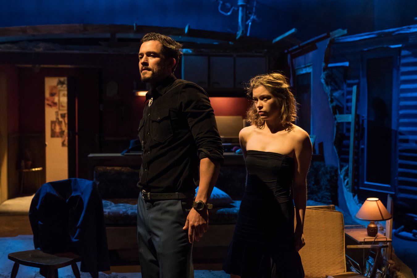 Orlando Bloom and Sophie Cookson as Dottie Smith - Killer Joe at Trafalgar Studios - Photographer Marc Brenner