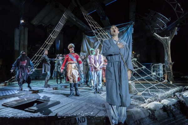 Dennis Herdman and Theo Cowan as Hook and John and Company - Photo Johan Persson