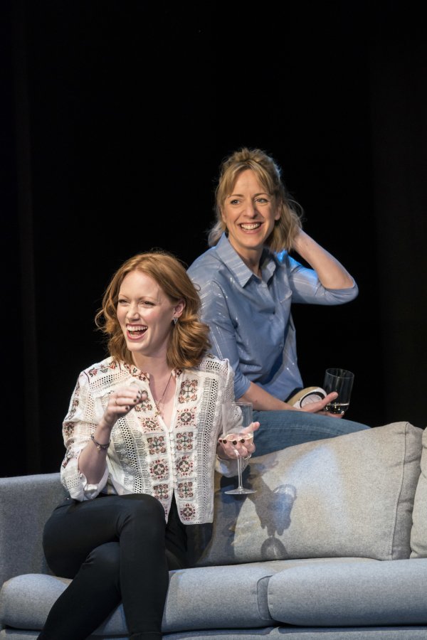 l r Clare Foster Zara and Claudie Blakley Kitty Consent at the Harold Pinter Theatre Photographer credit Johan Persson bgv1zl
