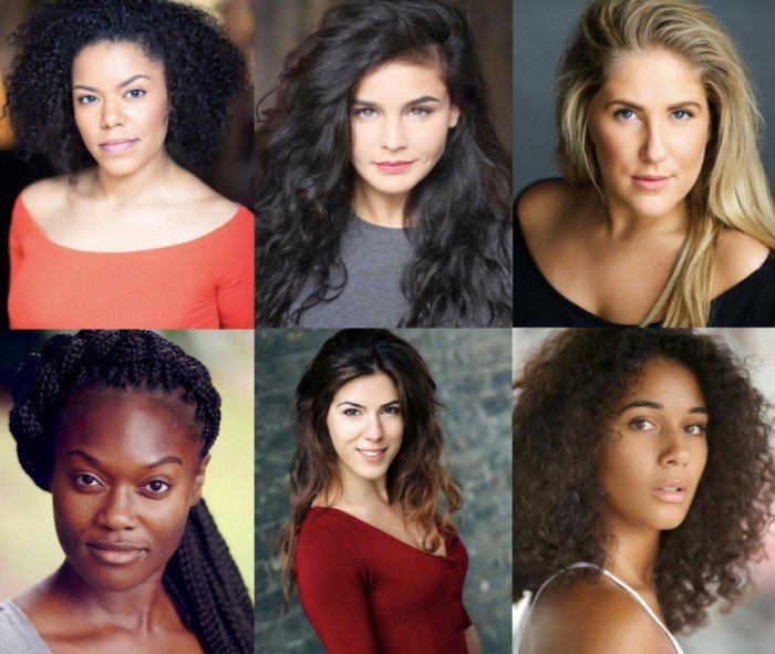 SIX cast Jarneia Richard-Noel, Millie O'Connell, Natalie Paris, Alexia McIntosh, Aimie Atkinson, Maiya Quansah-Breed
