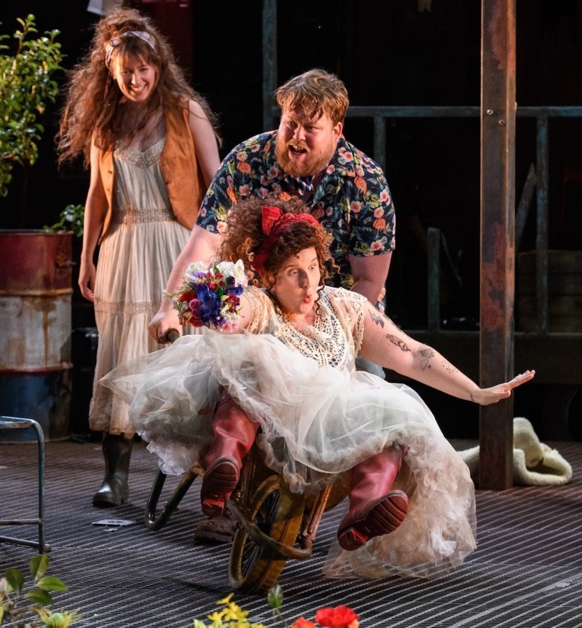 As You Like It. Joanne McGuinness, Danny Kirrane and Amy Booth-Steel. Photo Jane Hobson.