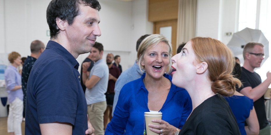Alex Gaumond, Marianne Elliott and Rosalie Craig by Darren Bell