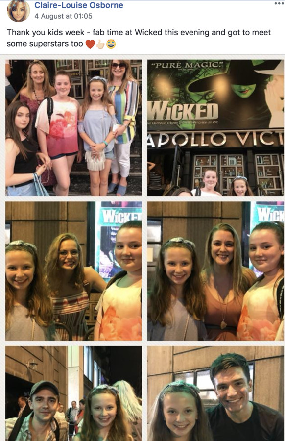 Claire-Louise Osbourne's Kids Week visit to Wicked