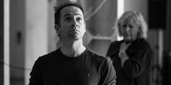 Jonjo O'Neill and Maggie Steed in rehearsal for Pinter One (Photo: Marc Brenner)