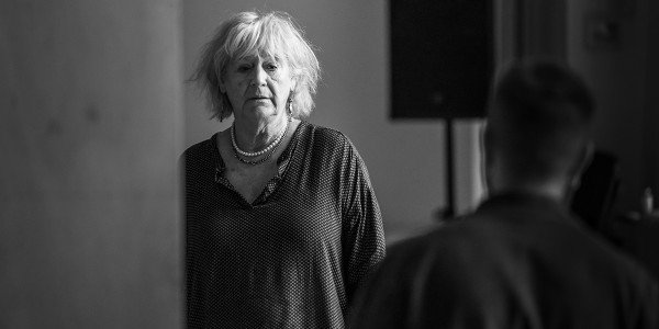 Maggie Steed in rehearsal for Pinter One (Photo: Marc Brenner)