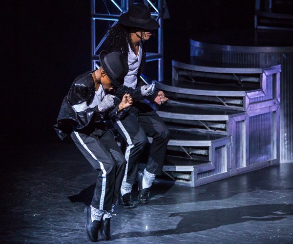 Kieran Alleyne (MJ) and Xhanti Mbonzongwana (young MJ) performing Billie Jean at Thriller Live (Photo: Betty Zapata)