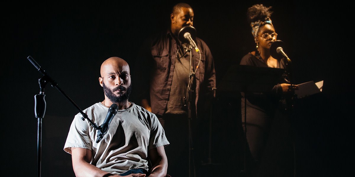 Arinzé Kene, Adrian McLeod and Shiloh Coke in Misty (Photo: Helen Murray)