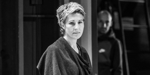 Tamsin Greig in rehearsals for Pinter Three