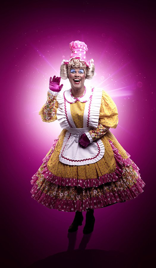 Gary Wilmot as Mrs Crumble in Snow White (Photo: Paul Coltas)