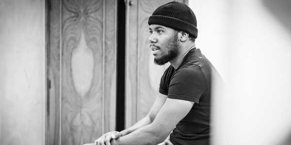 Dwane Walcott in Pinter Four rehearsals (Photo: Marc Brenner)
