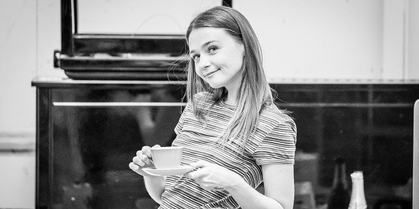 Jessica Barden in Pinter Four rehearsals (Photo: Marc Brenner)