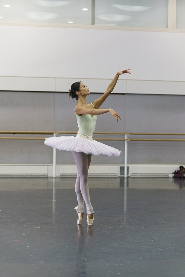 Fumi Kaneko in rehearsal for La Bayadère (Photo: Bill Cooper)