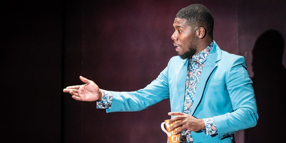 Dwane Walcott in Pinter Four. Photo credit: Marc Brenner