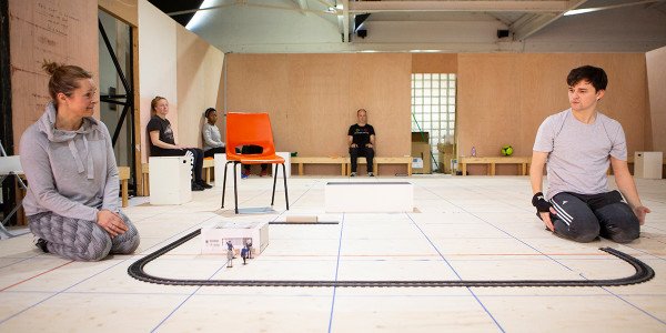 Julie Hale and Joshua Jenkins in The Curious Incident Of Dog In The Night-Time rehearsals (Photo: Ellie Kurttz)