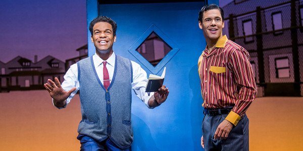 Jay Perry (Berry Gordy) and David Albury (Smokey Robinson) in Motown The Musical (Photo: Tristram Kenton)