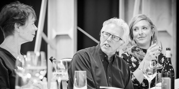 Celia Imrie, Phil Davis and Tracy-Ann Oberman in rehearsal for Pinter Six (Photo: Marc Brenner)