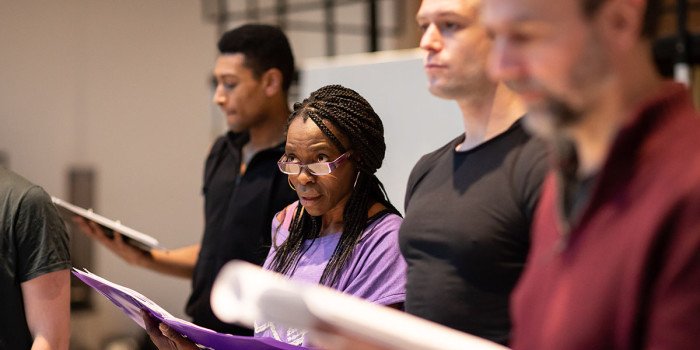 Rakie Ayola (Grace) in rehearsals for Leave to Remain at the Lyric Hammersmith. Photo by Helen Maybanks