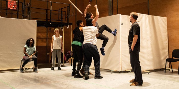 The company of Leave to Remain at the Lyric Hammersmith in rehearsals. Photo by Helen Maybanks (2)