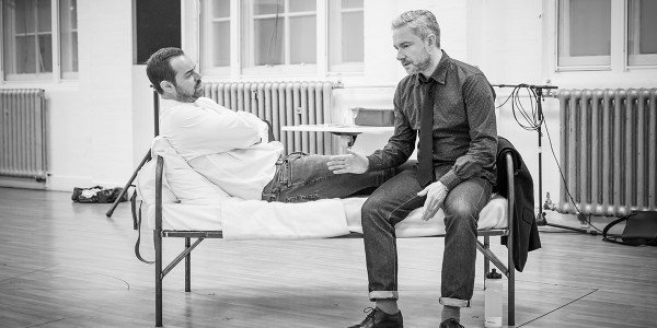 Danny Dyer and Martin Freeman in rehearsals for Pinter Seven (Photo: Marc Brenner)