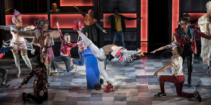 Layton Williams (Jamie) and The Cast of Everybody's Talking About Jamie at the Apollo Theatre. Photo credit Johan Perrson