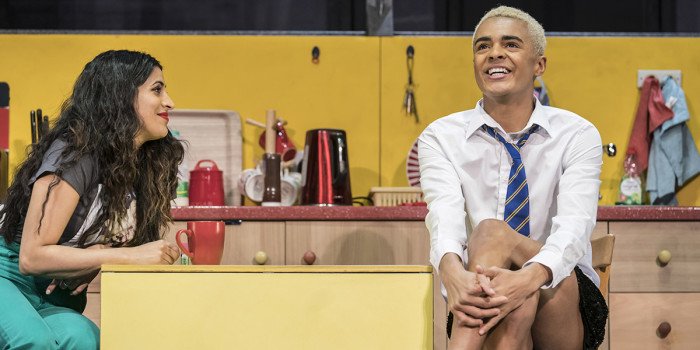 Sejal Keshwala (Ray) and Layton Williams (Jamie) in Everybody's Talking About Jamie at the Apollo Theatre. Photo credit Johan Perrson