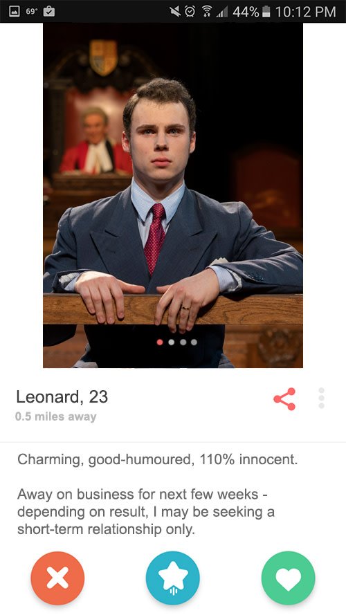 Leonard Vole's Tinder Profile