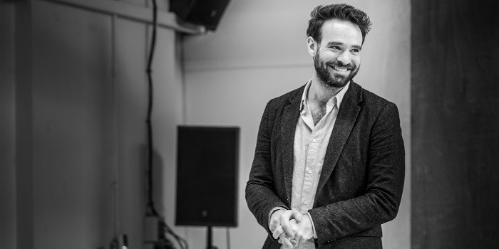 Charlie Cox in rehearsal for 'Betrayal'. Photo credit Marc Brenner.