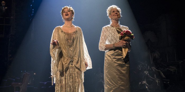 FOLLIES 2019 Alison Langer (Young Heidi) and Felicity Lott (Heidi) National Theatre (c) Johan Persson
