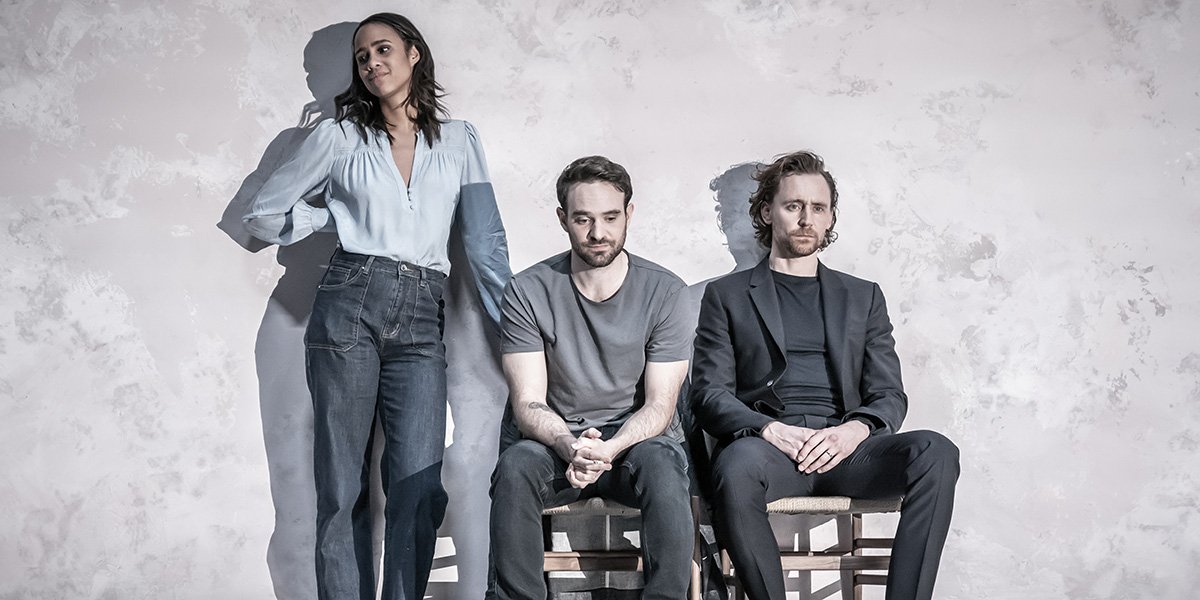 Zawe Ashton, Charlie Cox and Tom Hiddleston in Betrayal at the Harold Pinter Theatre (Photo: Marc Brenner)
