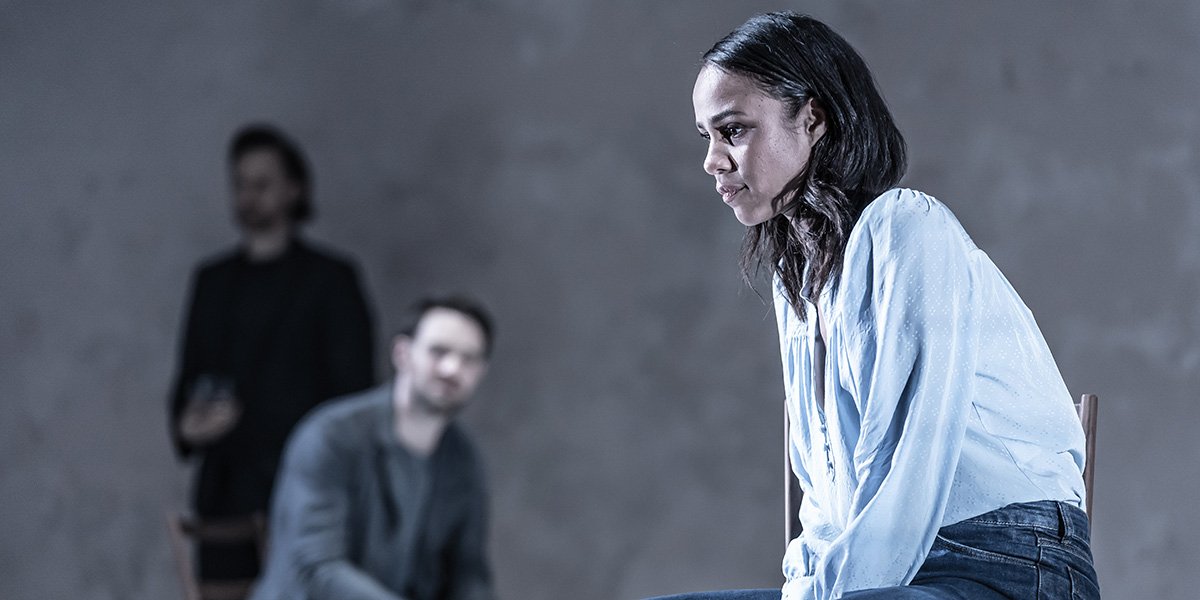 Tom Hiddleston, Charlie Cox and Zawe Ashton in Betrayal at the Harold Pinter Theatre (Photo: Marc Brenner)