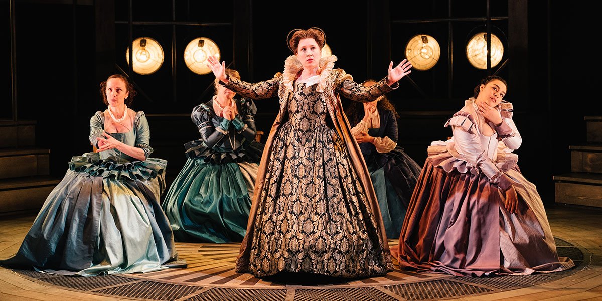 Jenni Maitland (Countess of Kent) in Emilia at the Vaudeville Theatre. Photo credit Helen Murray.