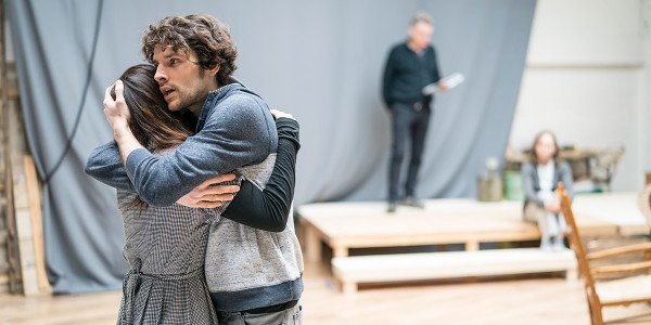 Colin Morgan and Jenna Coleman in rehearsal for All My Sons at The Old Vic (Photo: Johan Persson)