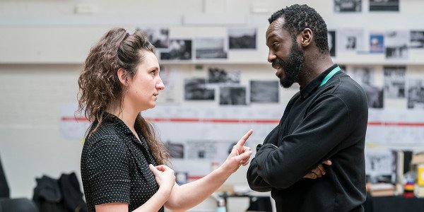 Bessie Carter and Sule Rimi in rehearsal for All My Sons at The Old Vic (Photo: Johan Persson)