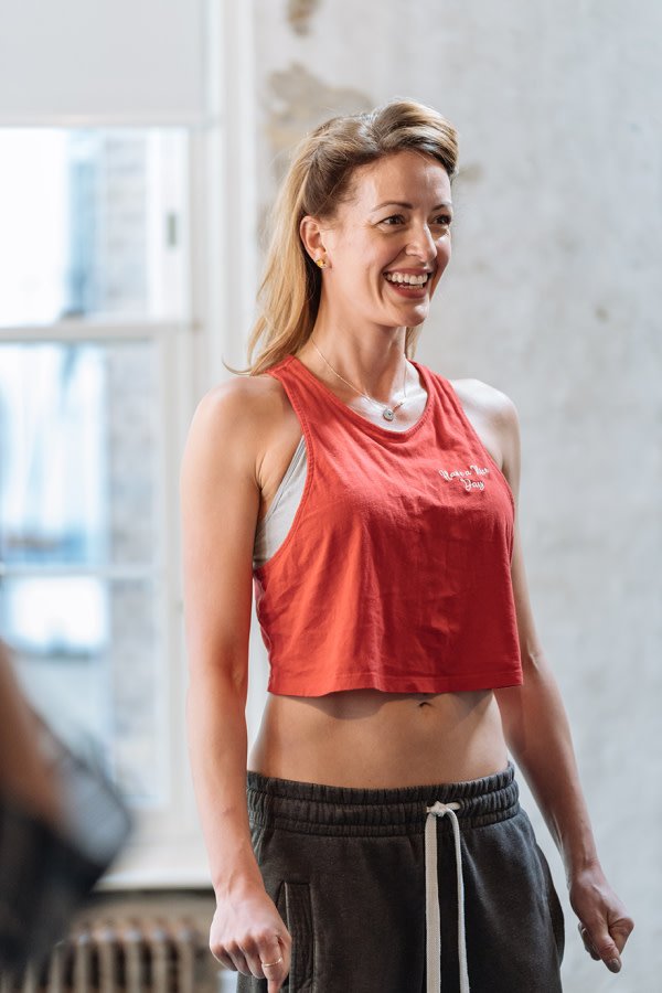 Amy Ellen Richardson Ursula March in rehearsals for Sweet Charity at the Donmar Warehouse directed by Josie Rourke and choreographed by Wayne McGregor. Photo by Manuel Harlan 116 o023ya