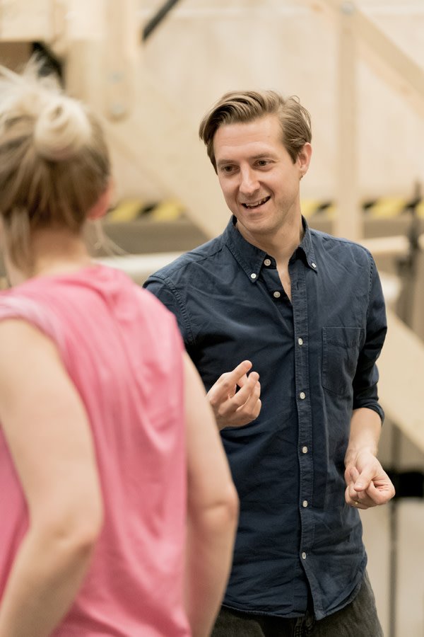 Arthur Darvill Oscar Lindquist in rehearsals for Sweet Charity at the Donmar Warehouse directed by Josie Rourke and choreographed by Wayne McGregor. Photo by Manuel Harlan vtmskl